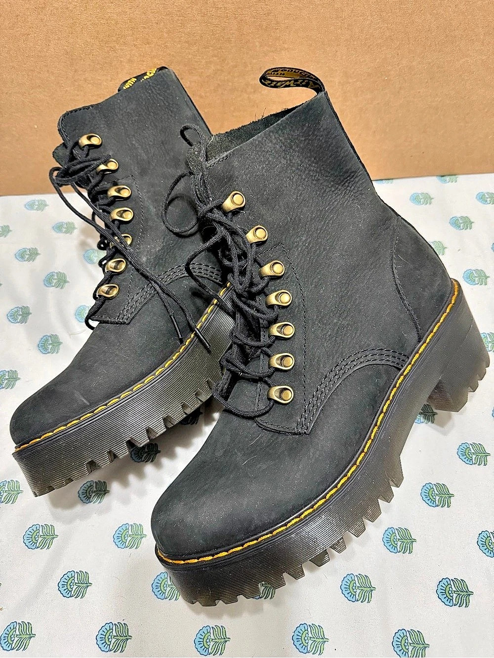 Dr. Martens Leona Vintage Smooth Platform Boot Combat Boots